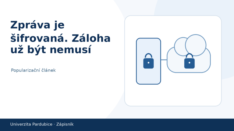 Zpráva je šifrovaná. Záloha už být nemusí